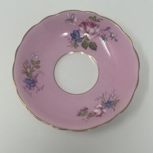 Vintage Radfords Bone China Fenton Stoke On Trent England Pink Floral Saucer